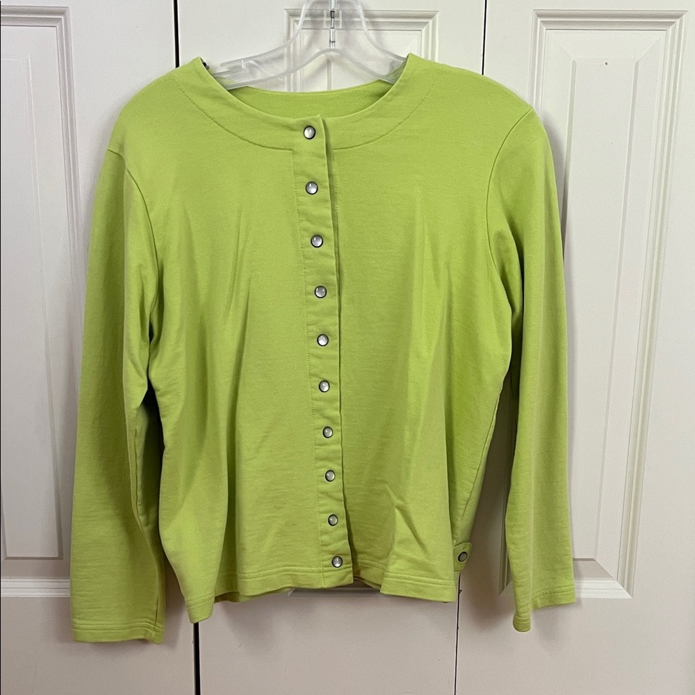 Hanna Andersson Light Green Button-Up Sweater